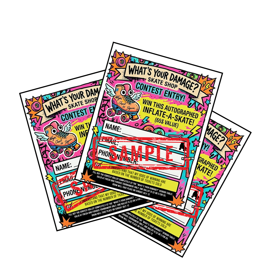 INFLATE A SKATE CONTEST TICKET FRESH AND FURIOUS JULY 12